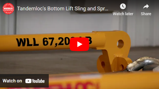 Screenshot of Tandemloc's Bottom Lift Sling and Spreader Beam YouTube video